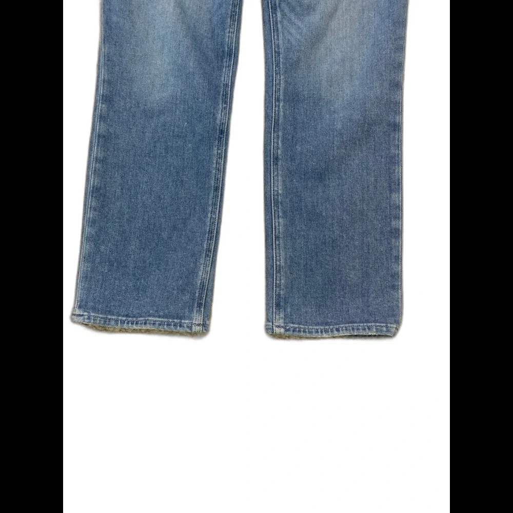 Paige Cindy Crop Straight Exposed Button Fly High-Rise Lightly Distressed 27